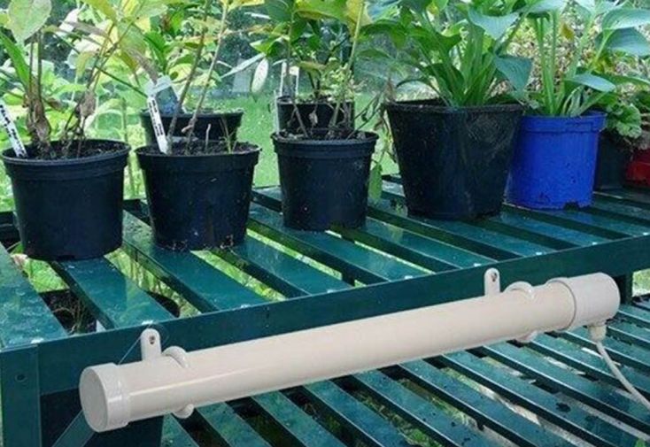 Double tube de chauffage pour serres